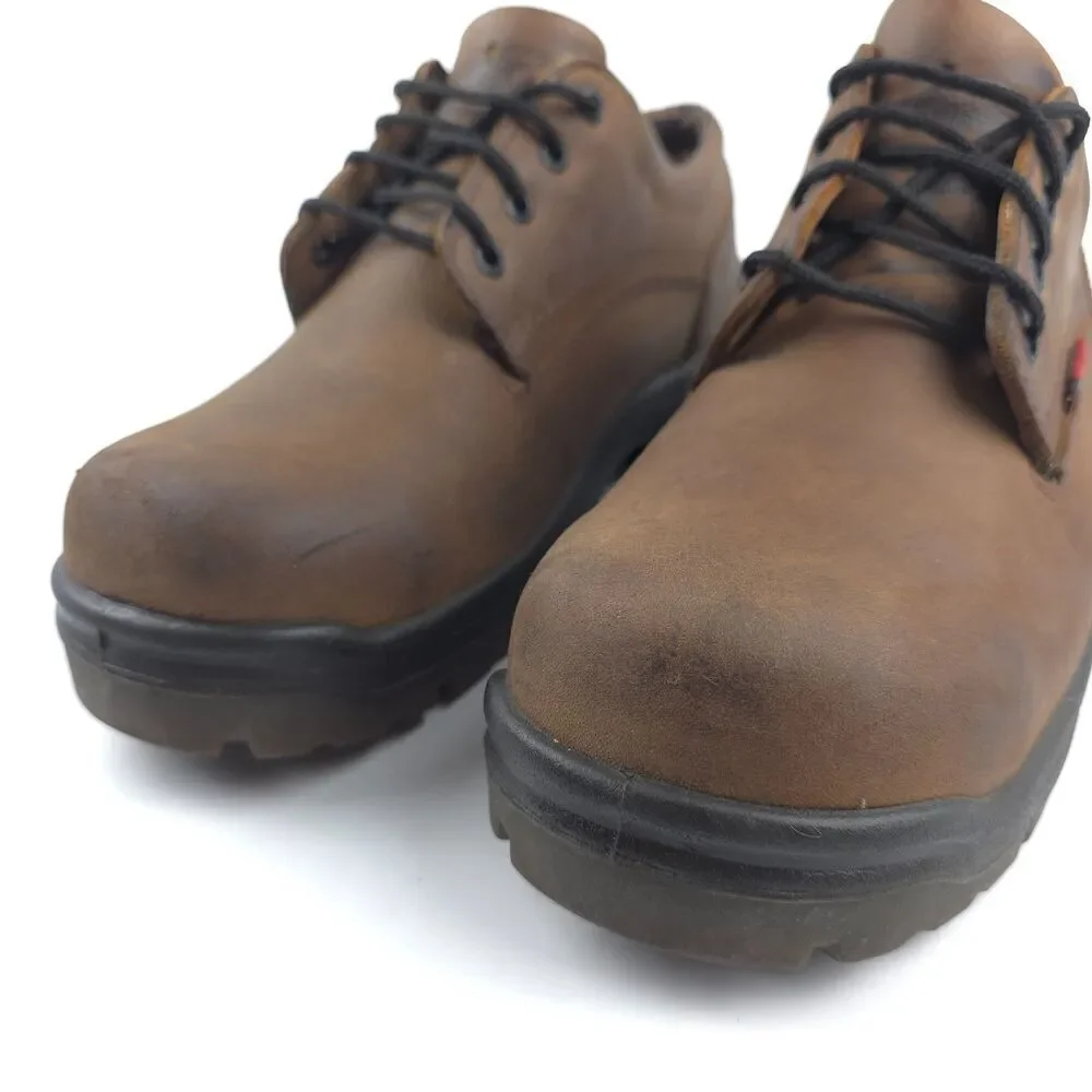 RED WING King Steel Toe Safety Work Shoe Low Top Oxford Brown Leather Workwear